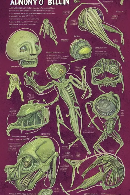 Image similar to anatomy of aliens book page