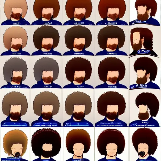 Image similar to bob ross different hair styles details by bob ross