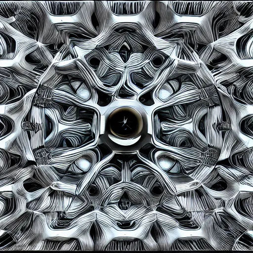 Image similar to car Ash Thorp khyzyl saleem car : in oil liquid organic architecture style : 7, u, x, y, o pattern