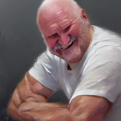 Prompt: Portrait of internet meme hide the pain harold, by greg rutkowski, artstation, award winning, stock photo