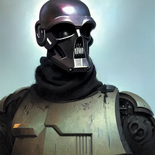 Image similar to portrait of a bauhaus doomtrooper, by greg rutkowski