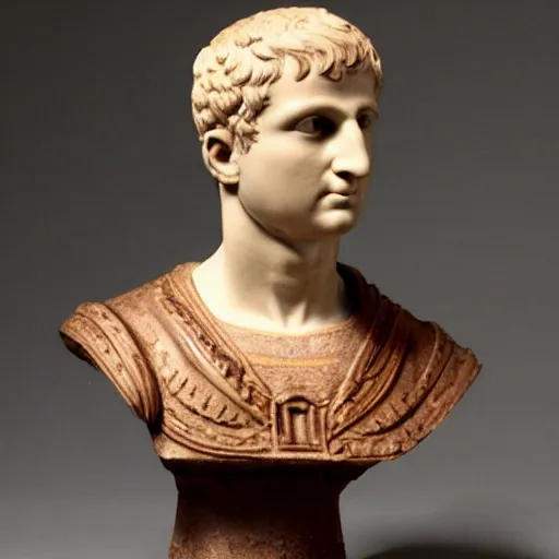 Image similar to augustus but as a real person, based on busts