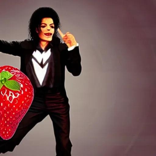 Prompt: michael jackson as strawberry