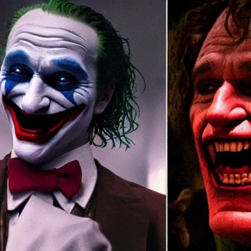 Image similar to stunning awe inspiring ( robin williams ) as the joker 8 k hdr movie still atmospheric lighting