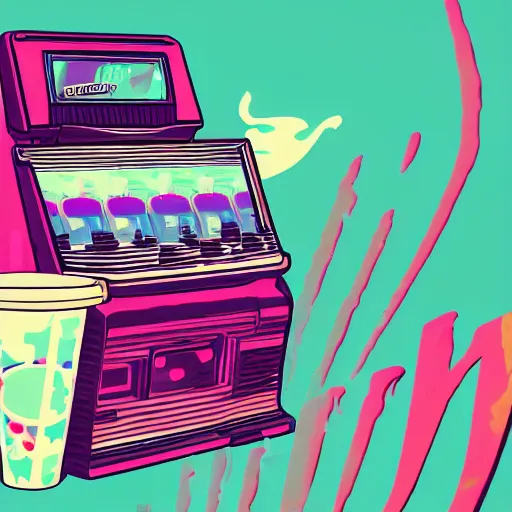 Prompt: a ice cream, epic retrowave art, trending on art station