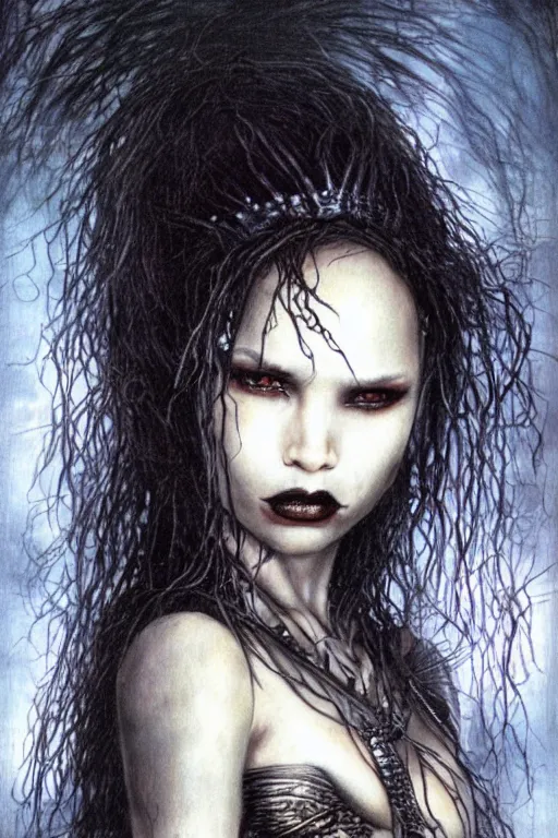 Image similar to zoe kravitz as a vampire queen by luis royo