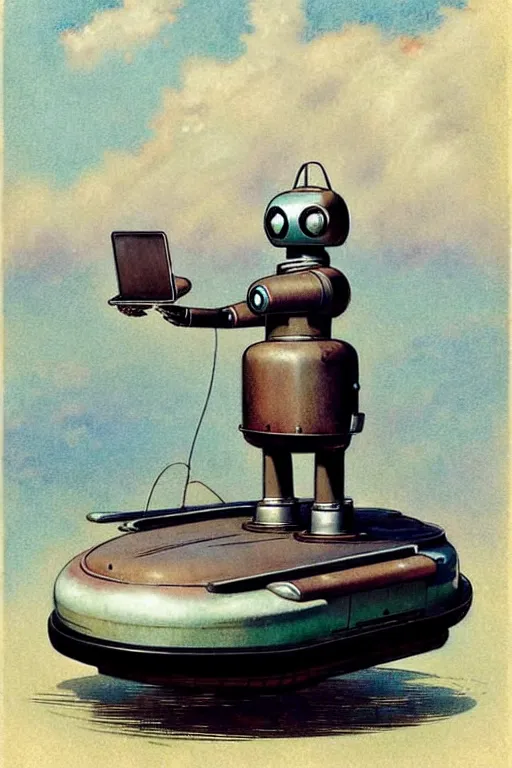 Image similar to ( ( ( ( ( 1 9 5 0 s retro future android robot mobile waitress hovercraft. muted colors., ) ) ) ) ) by jean - baptiste monge,!!!!!!!!!!!!!!!!!!!!!!!!!