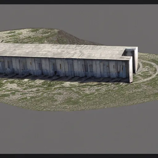 Image similar to 3 d render of east grestin border checkpoint from papers, please, trending on artstation