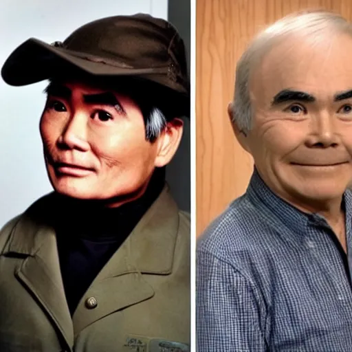 Image similar to photo of a person who looks like a mixture between george takei and walter koenig