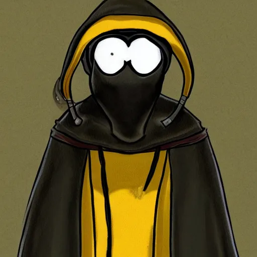 Image similar to jedi plague doctor in the style of adventure time