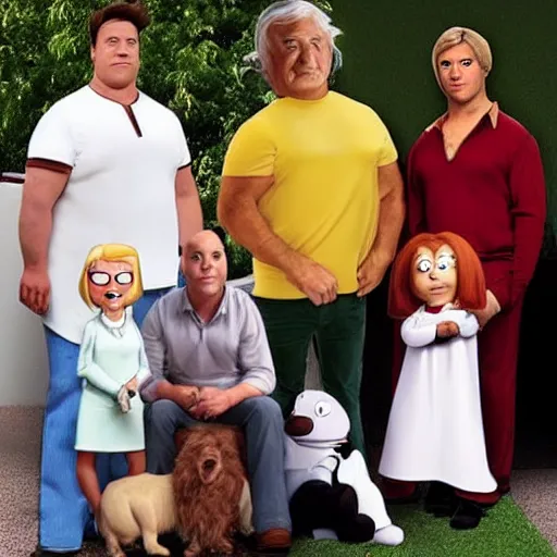 Image similar to family guy characters in real life