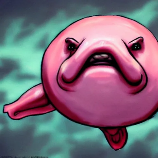 Prompt: Blobfish in JoJo's Bizzare Adventures