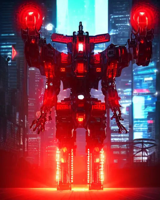 Prompt: “ cyberpunk mecha bull with glowing red eyes, bull horns, hyper detailed, octane render, cyberpunk city background ”