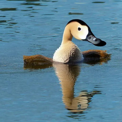 Prompt: eine ente schwimmt in einem see, marchenzeichnung fur kinder