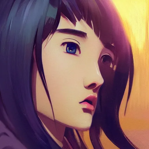 Image similar to A potrait of a bot with big and cute eyes, fine-face, realistic shaded perfect face, fine details. Night setting. Very anime style. Realistic shaded lighting poster by Ilya Kuvshinov katsuhiro, magali villeneuve, artgerm, Jeremy Lipkin and Michael Garmash, Rob Rey and Kentarõ Miura style, trending on art station