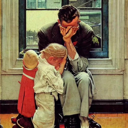 Prompt: artwork by Norman Rockwell