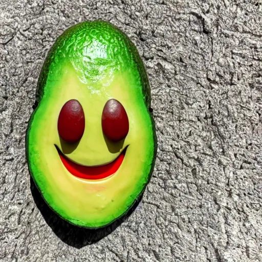 Prompt: friendly avacado with a smile, highly detailed, extremely high quality, hd, 4 k, 8 k, professional photographer, 4 0 mp, lifelike, top - rated, award winning, realistic, detailed lighting, detailed shadows, sharp, no blur, edited, corrected, trending