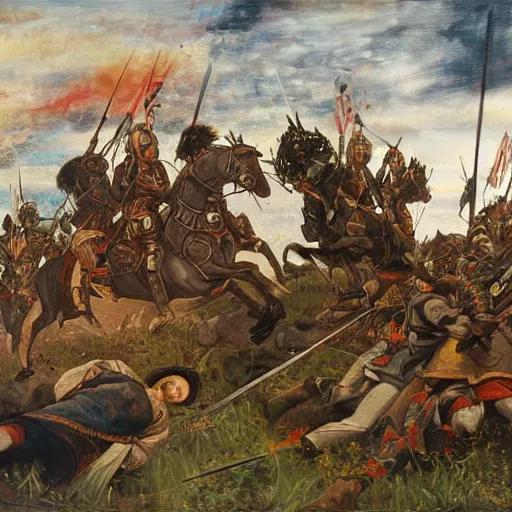 Prompt: battle of viyana, by igor vasnetsov and jakub rozalsky