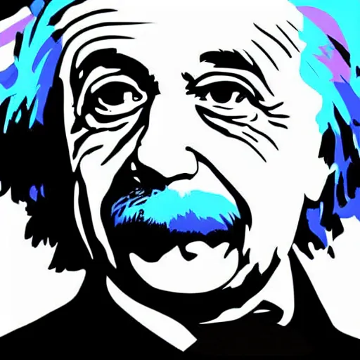 Image similar to albert einstein psychedelic digital art