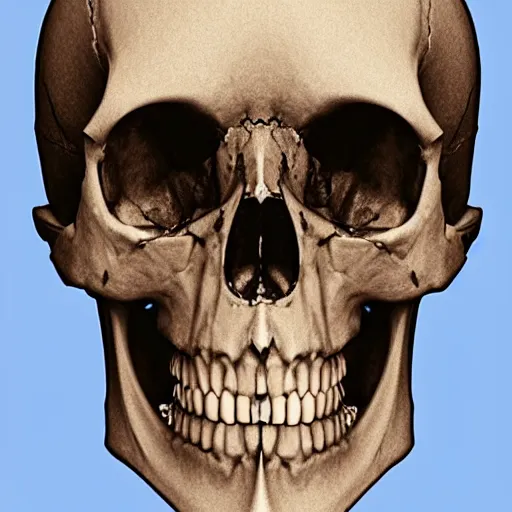 Prompt: human skull missing coronal structure