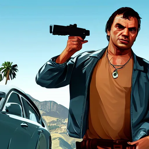 Image similar to leonardo as a gta v character