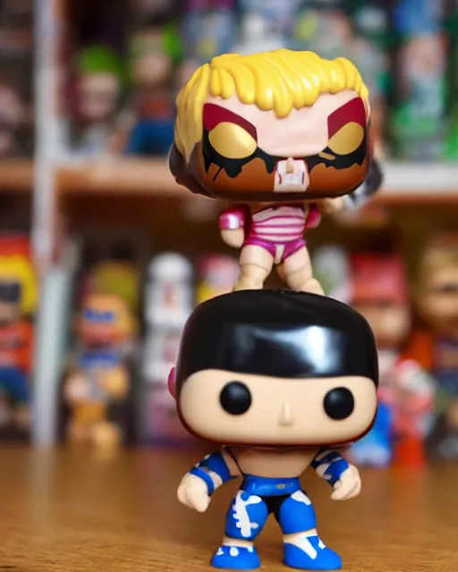 Image similar to Wrestler Funko Pop. Photographic, photography