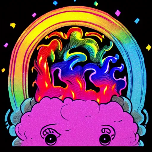 Prompt: rainbow cosmic brain