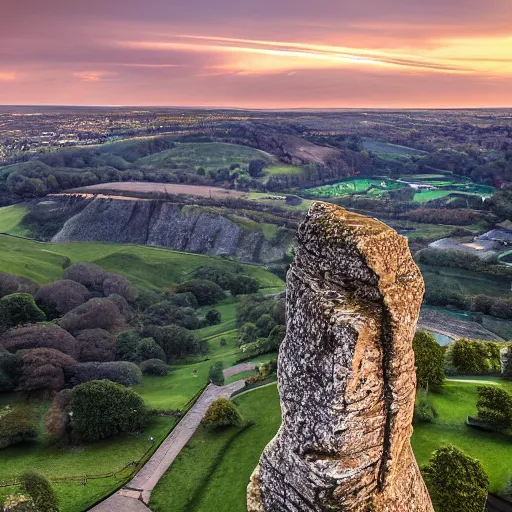 Image similar to almscliff crag in leeds england 8k highly detailed photograph, award winning, beautiful lighting, daytime view