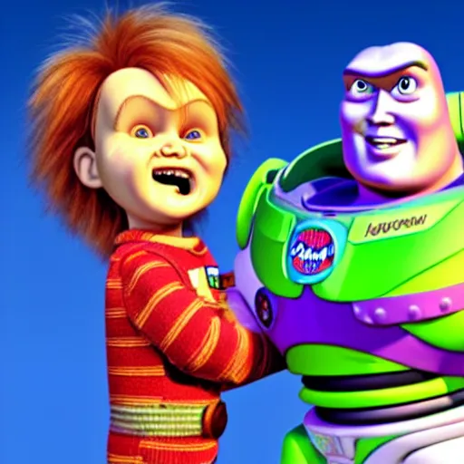 Image similar to Chucky and Buzz Lightyear