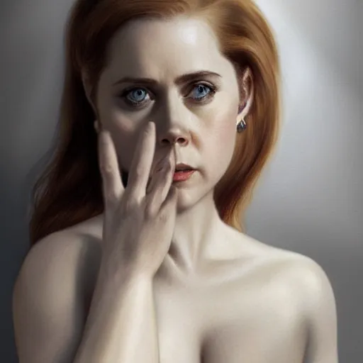 Prompt: Amy Adams showing her ring on correct female finger in a glove, realistic, digital painting, portrait, elegant, cinematic lighting, mysterious, highly detailed, artstation, concept art, illustration, smooth, sharp focus, editor's pickup, trending on artstation, trending on deviantart, alphonse mucha, WLOP