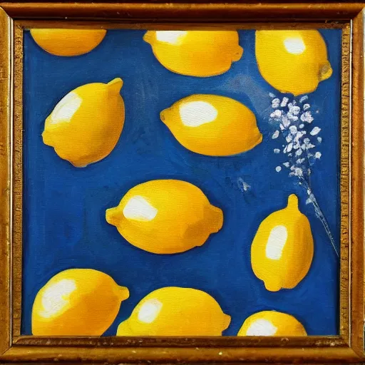 Image similar to “lemons in war oil panting”