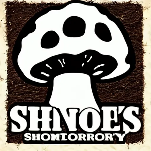 Image similar to spencers shroomery logo. mushroom theme, futuristic style, by aaron draplin