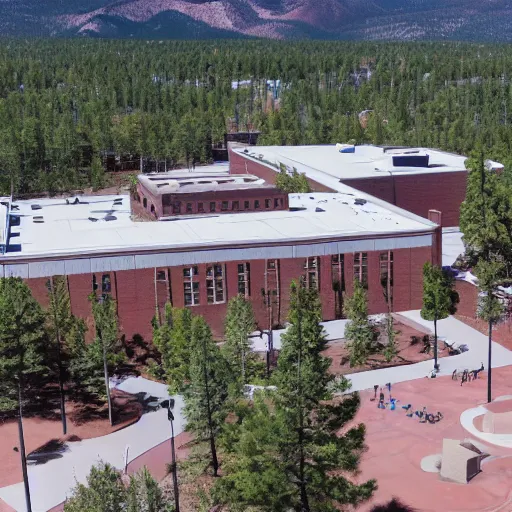 Image similar to a drone shot of mcconnell hall at nau.