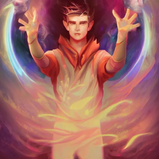 Image similar to a powerful psychic man emitting psychic powers, by ross tran, aesthetic!