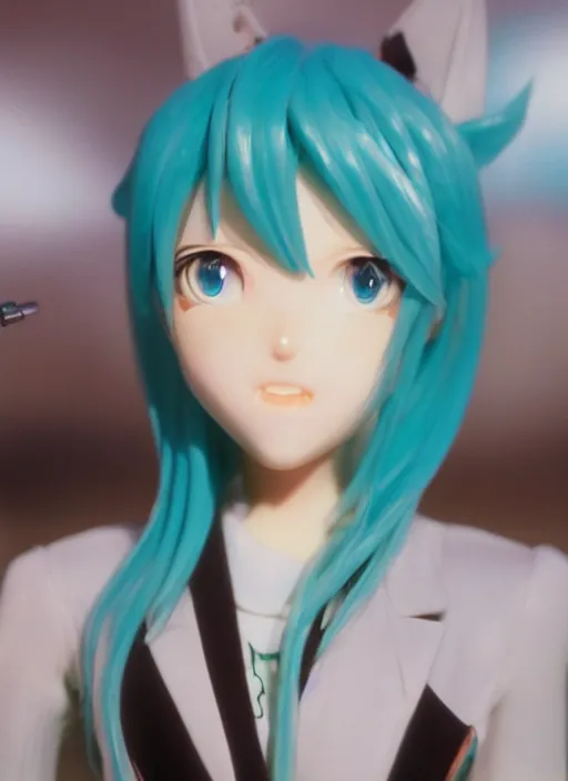 Image similar to highly realistic hatsune miku on law & order special victim unit, 1 9 9 0, 1 8 mm film