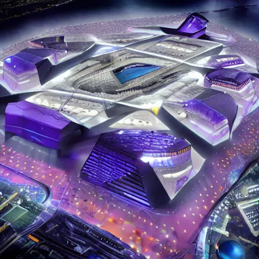 Image similar to futuristic city where the Baltimore Ravens rule the world