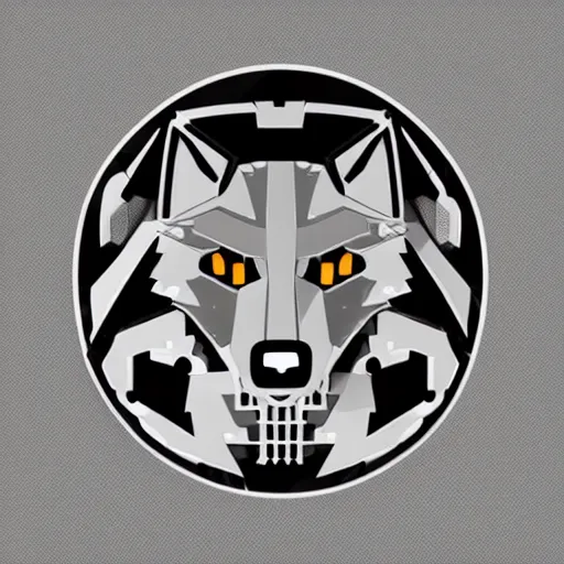 Prompt: a robotic wolf artistic mechanical gaming logo ai