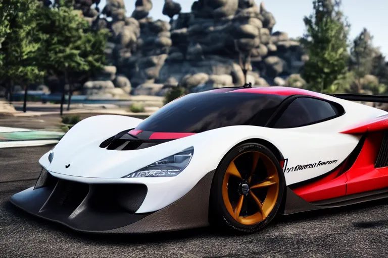 Image similar to photo wallpaper sport car gran turismo 7 forza horizon need for speed fast and furious 5 unreal engine supercar hypercar game concept car octane render, 4 khd 2 0 2 2 3 d cgi rtx style chrome reflexion global illumination ray tracing hdr arstation pixar and disney unreal