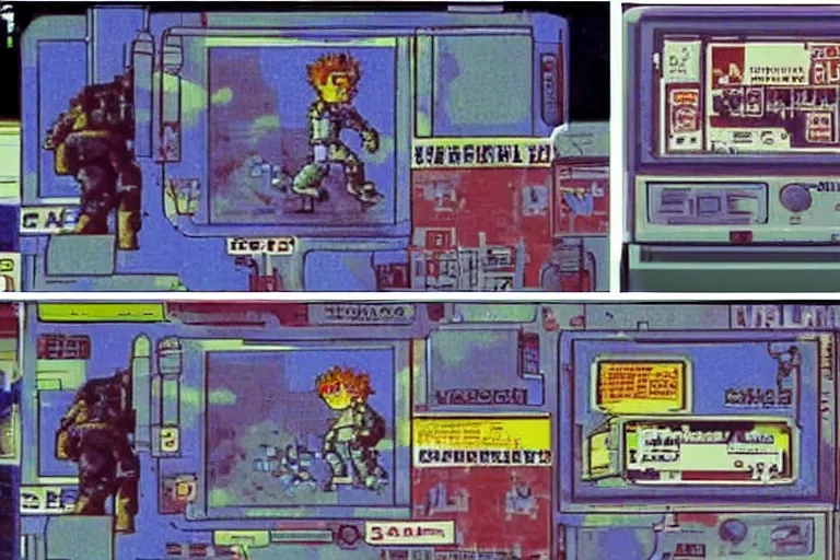 Prompt: Skynet from Terminator is running on gameboy hardware, scene from the Pokemon Terminator Film 1988,