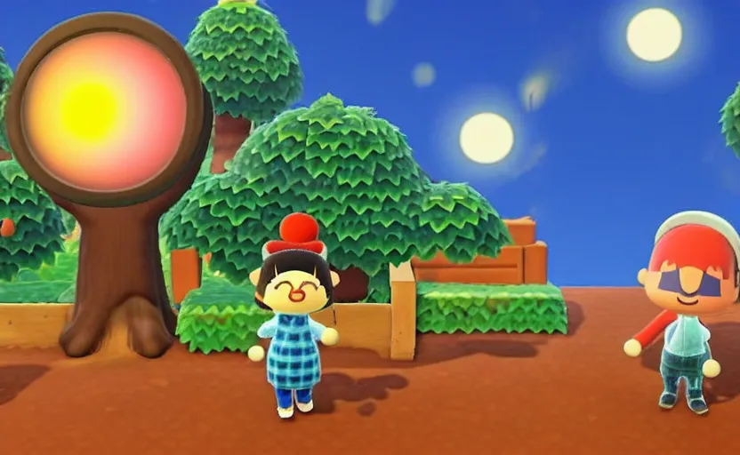 Image similar to animal crossing nuclear explosion