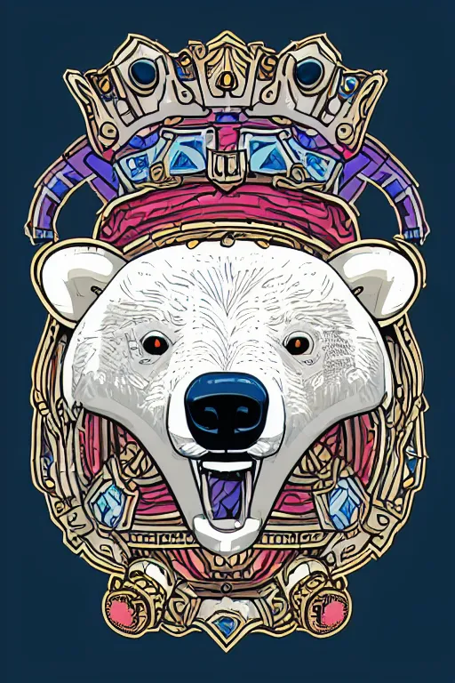 Image similar to Portrait of a polar bear in medieval armor, knight, medieval, sticker, colorful, illustration, highly detailed, simple, smooth and clean vector curves, no jagged lines, vector art, smooth