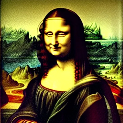 Prompt: A painting of a male version of the Mona Lisa by Leonardo da Vinci