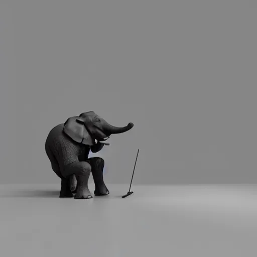 Image similar to an elephant playing the piano, trending on artstation 3D.