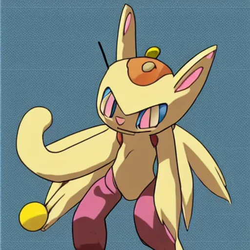 Image similar to meowth from pokemon crucifixion