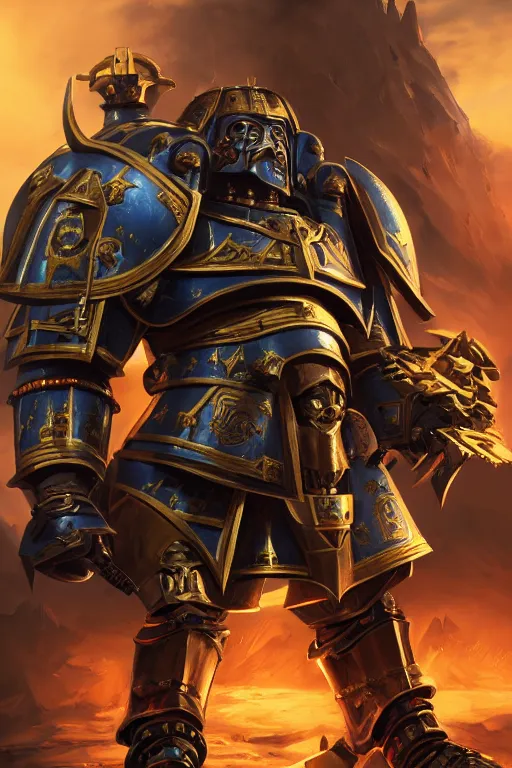 Image similar to armor portrait heros warhammer 4 0 k horus heresy fanart - the primarchs emperor by johannes helgeson animated with vfx concept artist & illustrator global illumination ray tracing hdr fanart arstation zbrush central hardmesh 8 k octane renderer comics stylized