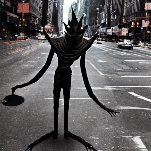Image similar to a nyarlathotep manifested in newyork, beautiful photo, iphone 1 3, hyperealistic detailed photography, motion blur, grainy image