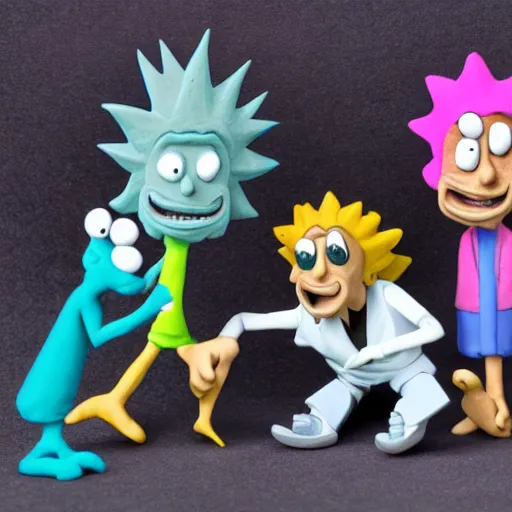 Prompt: Rick Sanchez, claymation style