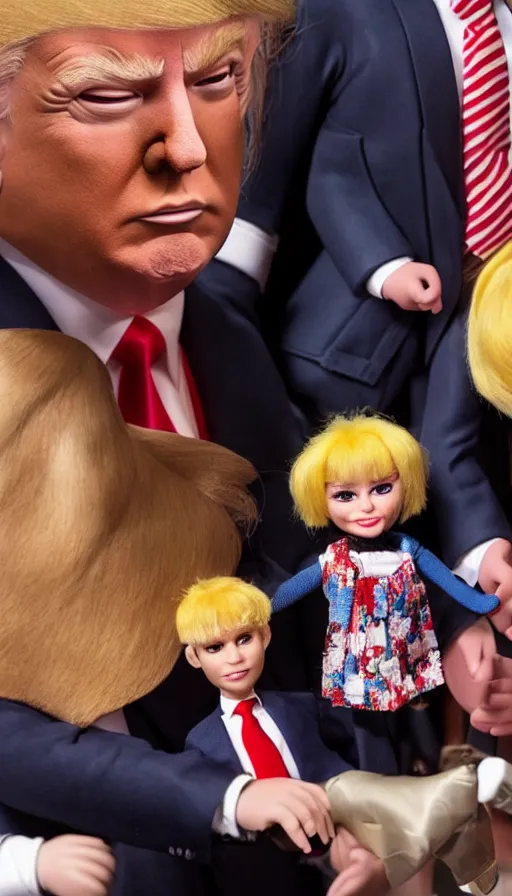 Image similar to donald trump trolls doll, cinema still