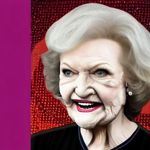 Image similar to roger waters but with betty white's face