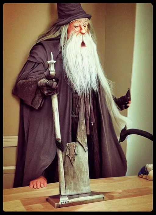 Image similar to gandalf, style of a super smash brothers trophy